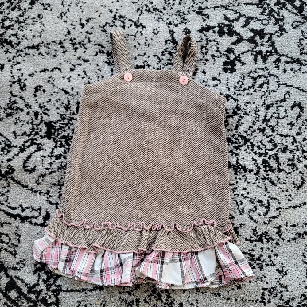 Pick 5 📦 Tan Plaid Jumper Dress 3 3T